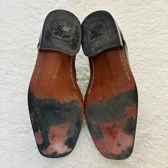 Stacy Adams Black Leather Slides On Dress Shoes size 11 W - Picture 11 of 11